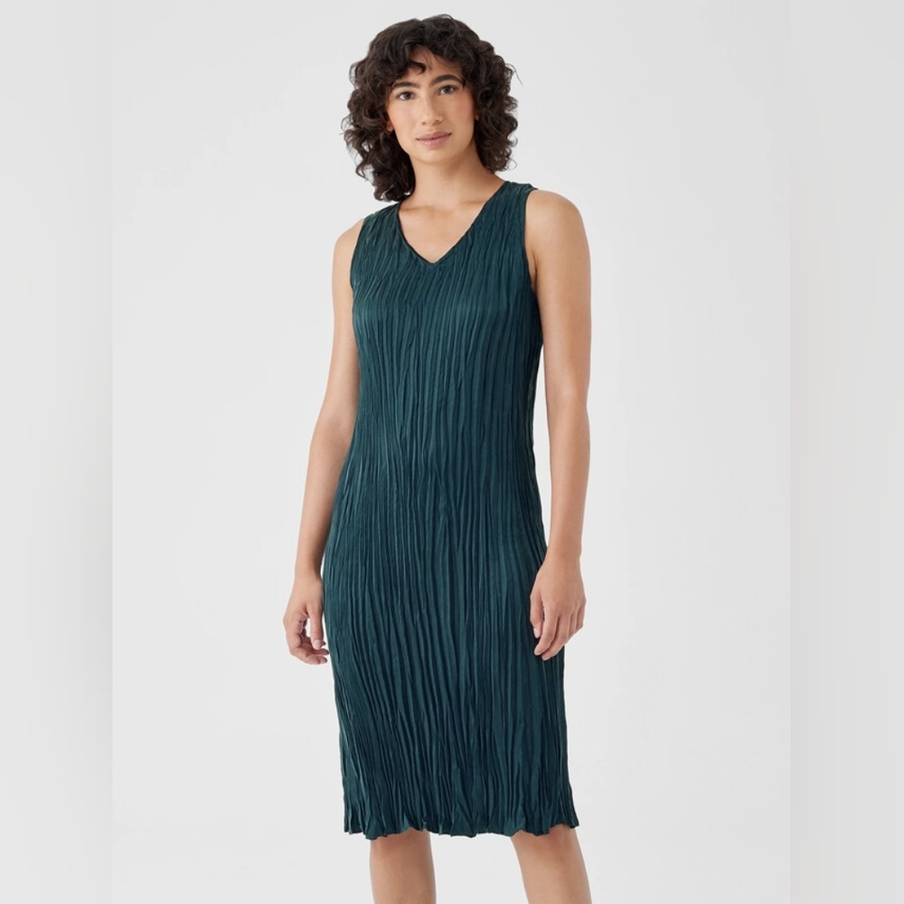 Eileenā Fisher Cupro V-neck Tank Dress